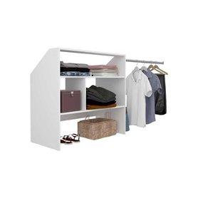 EINSACC Kit Dressing sous comble Artic EKIPA - Décor mélaminé Blanc - 1 penderie - L197 x P50 x H94 cm