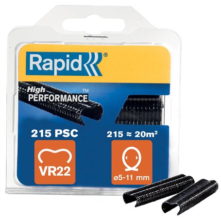 Rapid VR22 - Agrafes à Grillage en Acier Galvanisé Plastifié Noir