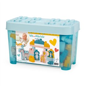 Ecoiffier - Baril de Briques Animaux du Monde 55 pièces - Jeu de Construction éducatif pour Enfant - Motricité et Imagination -