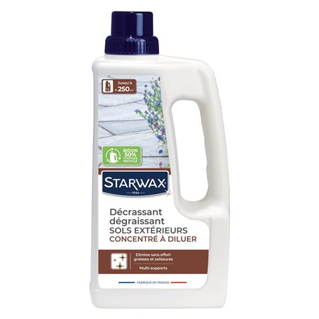 STARWAX - Décrassant Dégraissant pour Sols Extérieurs - Elimine sans Effort Graisses et Salissures - Multi Support - Formule Con