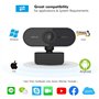 Webcam Full HD avec microphone pour ordinateur de bureau, caméra d'ordinateur HD 1080p, caméra Web Plug and Play, caméra USB pou