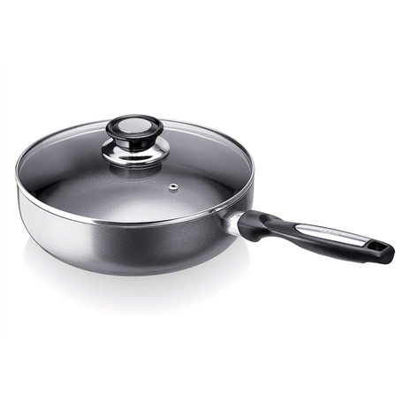 Beka 13075244 Pro Induc Anthracite sauteuse + couvercle verre en aluminium intérieur revêtu 24 cm