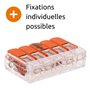 Wago - Lot de 5 bornes de raccordement S221 Compact - Connexion rapide - 5 conducteurs avec leviers 4mm² - Orange