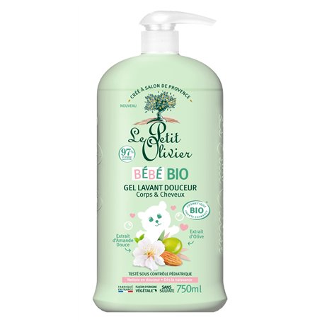 LE PETIT OLIVIER - Gel Lavant Douceur - Bébé BIO - Corps Et Cheveux - Dès La Naissance - Nettoie En Douceur - Certifié BIO - 97%