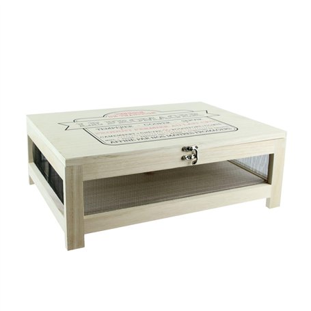 COOK CONCEPT Totally Addict KA2362 Cave à fromage avec plateau de service Bois et acier inoxydable Beige et noir H15 x 27 x 39 c