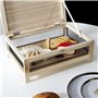 COOK CONCEPT Totally Addict KA2362 Cave à fromage avec plateau de service Bois et acier inoxydable Beige et noir H15 x 27 x 39 c
