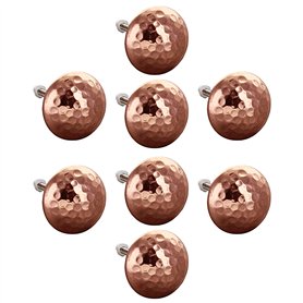 G Decor Lot de 8 boutons de porte en cuivre martelé