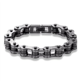 ZENSE - Gourmette chaîne de moto homme acier inoxydable noire vintage ZB0357 ZENSE - Gourmette chaîne de moto homme acier inoxydable noire vintage ZB0357