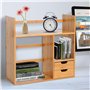 HOMCOM Organiseur de bureau avec tiroirs Bibliothèque multifonctionnel Étagère de Rangement pour Maison École Bureau en Bambou N