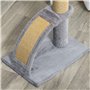 PawHut Arbre à Chat Arbre à Grimper griffoir pour Chat Balle Suspendue Hauteur 43 cm avec Poteau Jute à griffer Gris