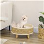 PawHut Panier Rond Chien lit pour Chien canapé pour Animaux sur Pieds Style Cosy Chic Grand Confort Coussin Moelleux intégré Ø 4