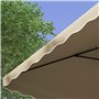 Outsunny Parasol déporté parasol de jardin carré avec pied en croix double toit pour jardin, terrasse, balcon, kaki