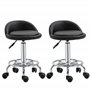 HOMCOM Lot de 2 Tabouret à Roulette Tabouret de Travail pivotant 360° - Assise réglable 47-62H cm