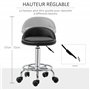 HOMCOM Lot de 2 Tabouret à Roulette Tabouret de Travail pivotant 360° - Assise réglable 47-62H cm, Dossier Ergonomique - Acier c