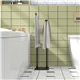 HOMCOM Porte-Serviettes sur Pied en Acier sèche Serviette sur Pieds avec 2 Barres Support pour Serviette 35,5l x 20P x 78H cm - 