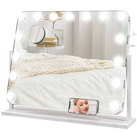 HOMCOM Miroir Maquillage Hollywood Lumineux