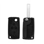 Coque Clé pour Peugeot 807 1007 Citroen C8 Fiat Ulysse - 4 Boutons - Lame avec Rainure - Modèle sans Emplacement Pile - Télécomm