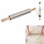 Rouleau de Patisserie Bois et Inox Cuisine Patisserie Ustensile de Patisserie