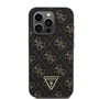 CG MOBILE Guess Coque Rigide en polyuréthane avec Logo Triangle pour iPhone 16 Pro Noir