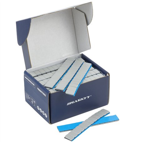 50 Haskyy masses d'équilibrage I poids autocollants en acier I 50x barre adhésive avec rebord détachable 12*5g I zinguées et pla