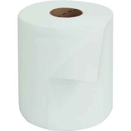 Bobines essuie-tout/essuie-mains maxi 450 formats - Dévidage central - Pure ouate - Blanche - 19