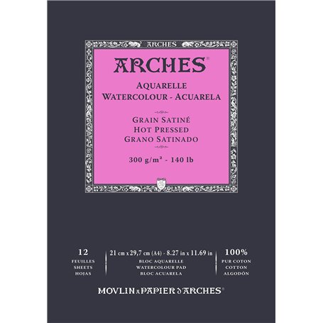 ARCHES Aquarelle - Bloc 12 feuilles 21x29