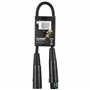Plugger Adaptateur DMX XLR mâle 3 broches vers XLR femelle 5 broches. Longueur 30 cm. Signal symétrique + masse spécial DMX. Con