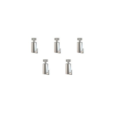 Arti Teq - Lot de 5 Crochets Classic autobloquant : 15 kg Max. - Argent
