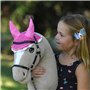 Hobby Horse Ensemble d'accessoires Licol moumoute Rose avec Longe et Bonnet Anti-Insectes Rose pour activité de Hobby Horsing.