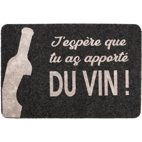 Zinello Design - Paillasson Personnalisé – Tapis d’Entrée Gris Noir 40x60 cm Intérieur Extérieur avec Message Personnalisé – Ant