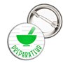 Badgmania Badge Broche 3.8cm Identifiant Pharmacie | Préparateur en Pharmacie | Mortier Vert Fond Blanc