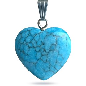 Felicidade Pendentif Cœur en Turquoise Naturelle - Bijou Élégant et Apaisant en Pierre Semi-Précieuse Cadeau Énergétique Felicidade Pendentif Cœur en Turquoise Naturelle - Bijou Élégant et Apaisant en Pierre Semi-Précieuse Cadeau Énergétique