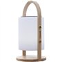 Lampe enceinte bluetooth sans fil - LUMISKY - WOODY PLAY - H37 cm - Poignée bois - LED blanc et multicolore dimmable
