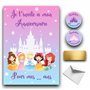 RXLITE Nouveauté 2024 Kit créatif premium de 10 Cartes d'invitation anniversaire à gratter thème princesses en français: 10 Cart