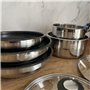 SHOP-STORY - AM2493 : Batterie de Cuisine 8 Pièces Arthur Martin Poêles et Casseroles en Inox avec Accessoires, Tous Feux Dont I