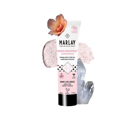 Marlay Cosmetics - Gommage Mains Exfoliant 100 ml - Peeling Mains - Crème Exfoliante Bio Soin Mains - Aloe Vera