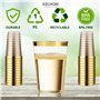 Gobelet en Plastique Premium Réutilisable de 330 ml avec Bord Doré - 50 Gobelets Élégants sans BPA pour Fête de Mariage, anniver