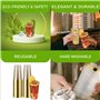 Gobelet en Plastique Premium Réutilisable de 330 ml avec Bord Doré - 50 Gobelets Élégants sans BPA pour Fête de Mariage, anniver