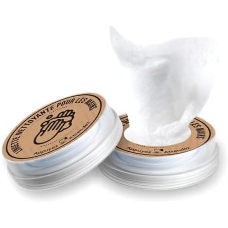 50 Grandes Lingettes Main Antiseptiques- Conditionnées en capsules individuelles pratiques -100% Biodégradables et Recyclables