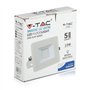V-TAC 429 Projecteur 10W sécurité extérieur étanche avec Verre Gris Corps Blanc Samsung LED IP65 6400K 800 lumens, Die Cast Alum