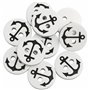 AERZETIX - C65672 - Lot de 10 Boutons à coudre motif "ancre marine" Ø12.5x2.9 mm à 2 trous 20L L20 - couleur: blanc/noir - en pl