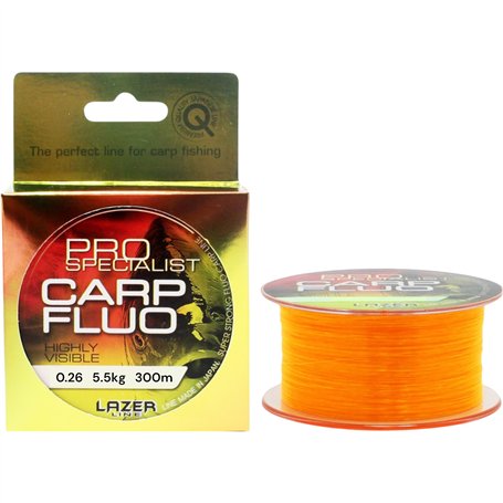 LAZER LINE CARP Fil de pêche Fluo Monofil 300 m Diamètre 0