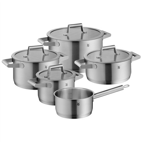 WMF Comfort Line Lot de 5 casseroles à induction avec couvercle en verre