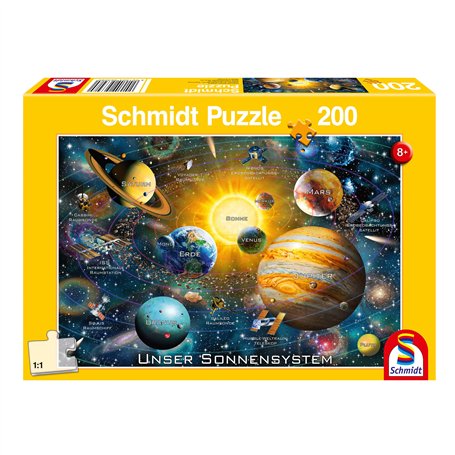 Schmidt Spiele 56308 Puzzle pour Enfants de 200 pièces Notre système Solaire