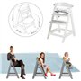 Chaise haute évolutive - ROBA - SIT UP CLICK & FUN - Plateau repas amovible - Hauteur réglable - Jusqu'a 70 Kg - Bois Laqué Blan