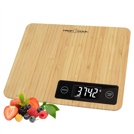 ProfiCook® PC-KW 1271 Balance de cuisine numérique 100% bambou Plage de mesure jusqu'à 5000 g Balance de cuisine numérique avec