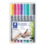 Staedtler - Lumocolor Permanent 318 - Etui Chevalet Staedtler Box 8 Feutres Permanents Pointe Fine 0