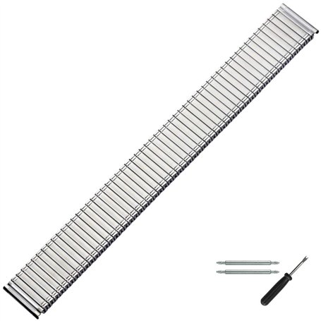 MARBURGER Bracelet de montre 18 mm en acier inoxydable argenté XL - Kit de montage sur outils 86601300020