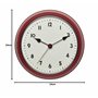 TFA Dostmann 60.3541.05 Horloge Murale analogique Radio-pilotée Design rétro avec trotteuse en métal Rouge (L) 240 x (l) 68 x (H