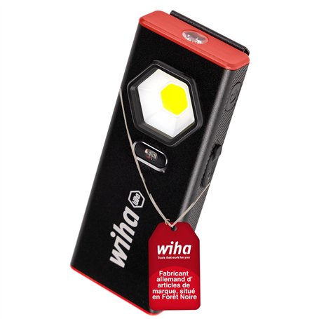 Wiha Lampe portative 1 200 lm I avec capteur ON/OFF I baladeuse avec variateur d’intensité I lampe portative LED sans fil I rech